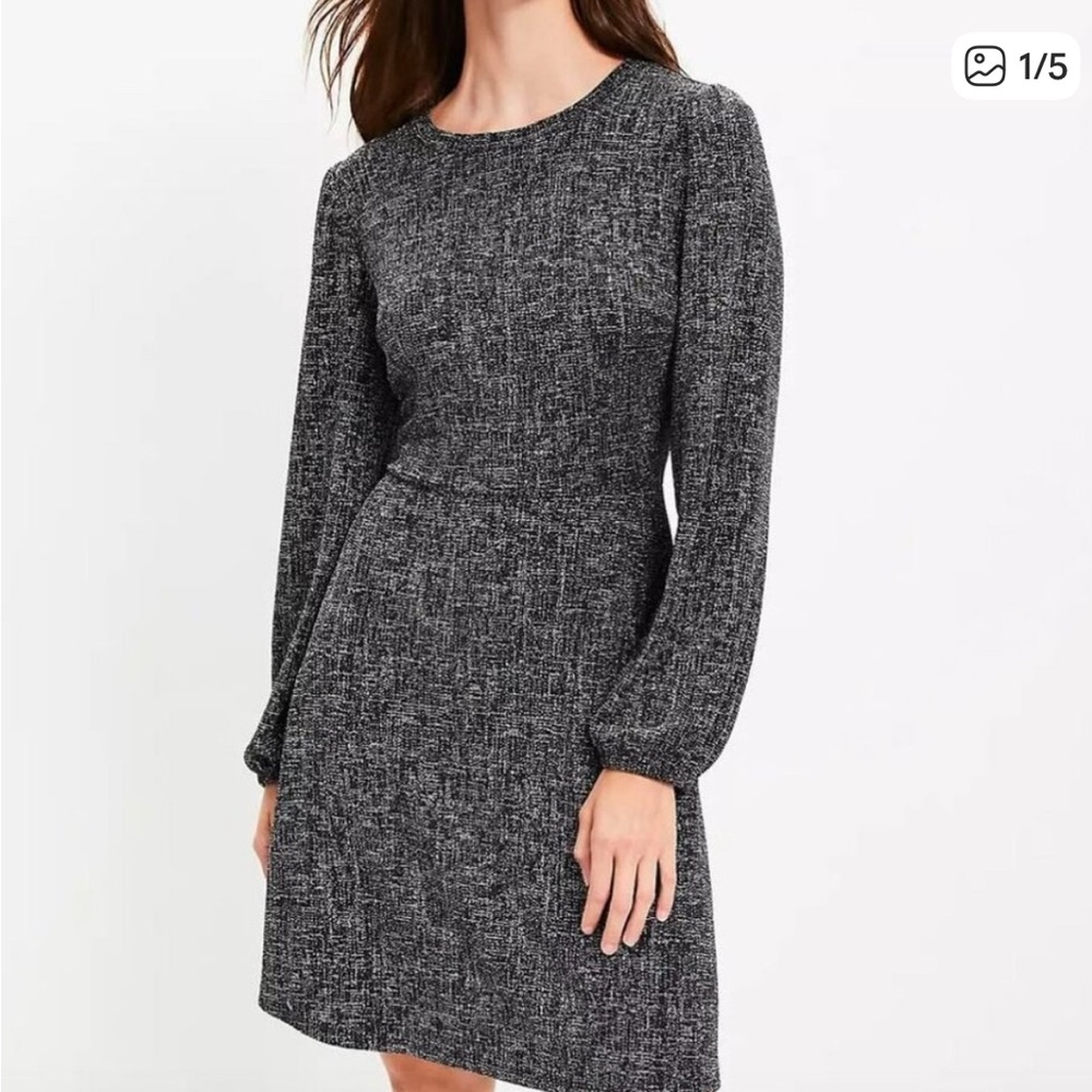 LOFT metallic mini flare dress